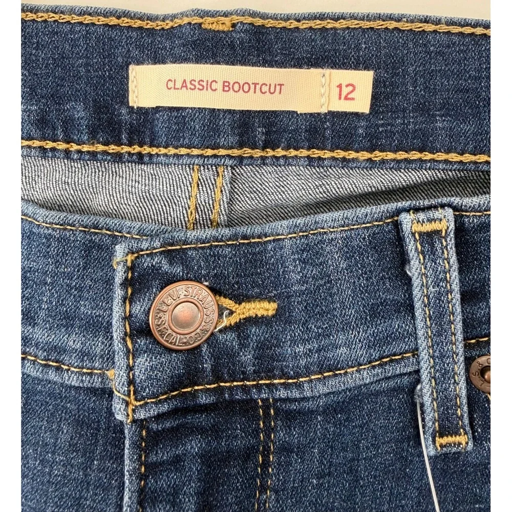 Levis Classic Bootcut Jeans Womens 12 Medium W31 L32 Hypersoft Blue Mid Rise NEW